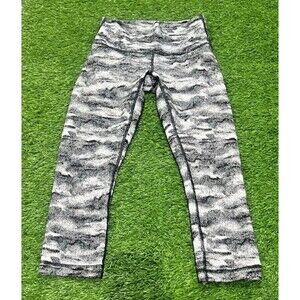 LULULEMON Wunder Under Crop Hi-Rise 2 Hazy Days Black White SZ 6